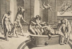 Men and Women Bathing, Some Embracing, 1531-76