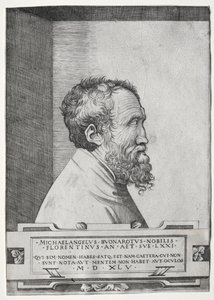 Portrait of Michelangelo in Profile Facing Right by Giulio Bonasone