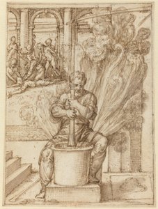 Study for Man Making an Explosion by Giulio Bonasone