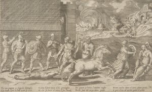 The Combat of Hector and Achilles, and Achilles Dragging the Body of Hector Around the