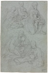 Sketches of Virgin and Child by Giulio Campi