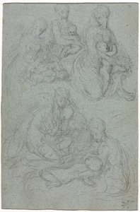 Sketches of Virgin and Child by Giulio Campi