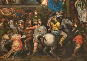Wall Opposite the Counterfacade of the South Transept, Giuseppe Campi, Triumph of Mordecai 1567 (Detail Lower Part)