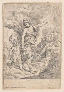 A Guardian Angel Walking Hand in Hand with a Young Child, 1640-1660 by Giulio Carpioni