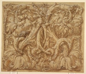 Design for Acanthus Rinceaux with Animals and Birds by Giulio Romano