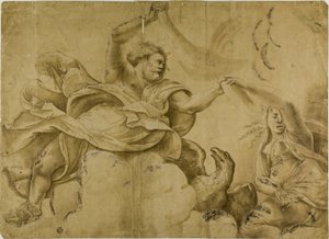Study for Jupiter Hurling Thunderbolts by Giulio Romano