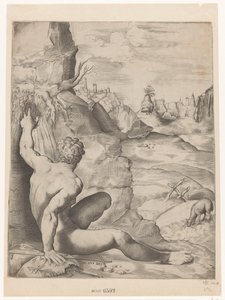 John the Baptist in the Wilderness Agnus Dei by Giulio Sanuto