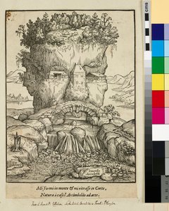 Head in form of a mountain or Anthropomorphic Landscape by Giuseppe (after) Arcimboldo