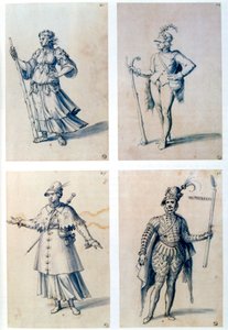 Costume Designs for Allegorical Characters, 16th Century by Giuseppe Arcimboldi