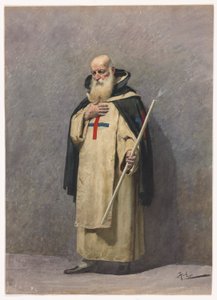 An Elderly Priest Standing by Giuseppe Aureli