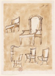 Designs for Chairs by Giuseppe Barberi