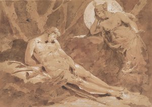 Diana and Endymion with Cupid von Giuseppe Bernardino Bison