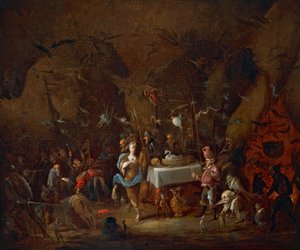 Witches meet, by Giuseppe Bernardino Bison, oil on canvas, Italy