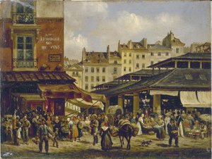 Les Halles and Rue de la Tonnellerie, c.1828