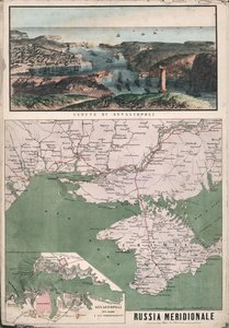 Map of Southern Russia with View of Sevastopol Bay and Its Fortifications by Giuseppe Civelli