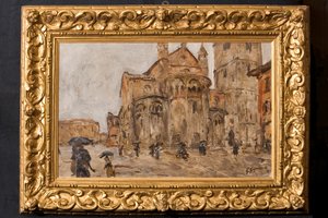 Piazza Grande in the Rain by Giuseppe Graziosi