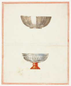 Two Fluted Bowls, One on Base