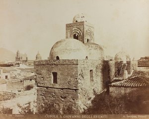 Church of San Giovanni degli Eremiti in Palermo, detail of the domes by Giuseppe Incorpora