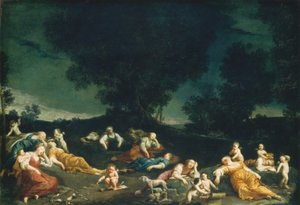 Cupids Disarming Sleeping Nymphs by Giuseppe Maria Crespi