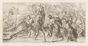 Aeneas Flees with His Family from Troy by Giuseppe Maria Mitelli