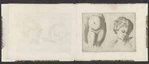 Naked lower body and head of a child by Giuseppe Maria Mitelli