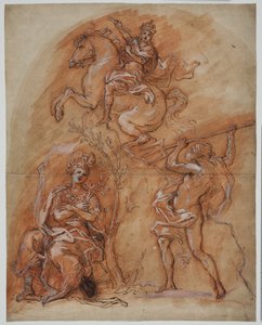 Allegory with an Equestrian Monument, Minerva and Neptune by Giuseppe Passeri