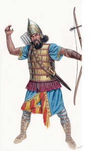 Antiquite: Heavy Archer of Assyria - Assyrian heavy archer - Illustration by Giuseppe Rava by Giuseppe Rava