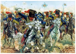 Crimean War: the Battle of Balaklava on 25 October 1854, the charge of the English cavalry - Illustration by Giuseppe Rava