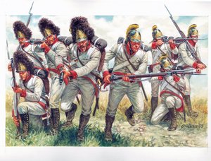 First Empire: Grenadiers of the Austrian Infantry 1809 - Illustration by Giuseppe Rava by Giuseppe Rava