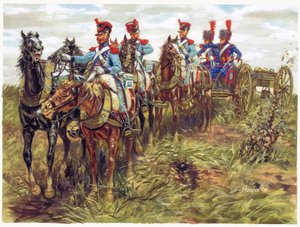 First Empire: Artillery of the Grand Army Moving - Illustration by Giuseppe Rava