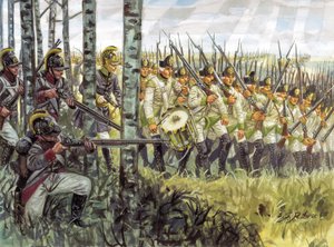 First Empire: Soldiers of the Austrian Infantry Marching by Giuseppe Rava