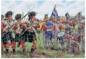 Scottish and British Soldiers at Battle of Waterloo on 18th June 1815 (Illustration by Giuseppe Rava) by Giuseppe Rava