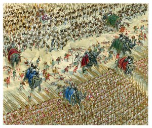 The Battle of Hydaspes: Alexander and Porus Fighting in 327 BC by Giuseppe Rava