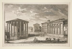 Ruins near the Ponte Palatino by Giuseppe Vasi