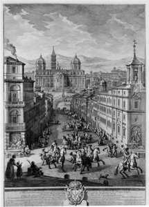 Santa Maria Maggiore from the Piazza delle Quattro Fontane by Giuseppe Vasi