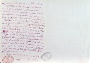 Handwritten letter of Giuseppe Verdi to Aida librettos author Antonio Ghislanzoni by Giuseppe Verdi