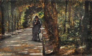 Appointment in the forest of Portici by Giuseppe or Joseph de Nittis