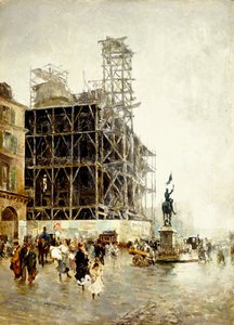 Place de Pyramides by Giuseppe or Joseph de Nittis