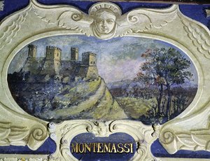 Montemassi, from a series of cartouches depicting images of the residences owned by Conte Pannochieschi d
