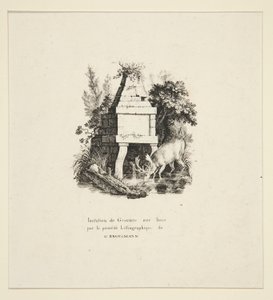 Stag Drinking by Godefroy Engelmann