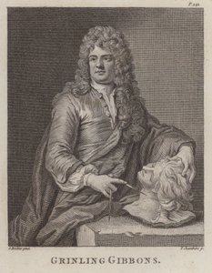 Grinling Gibbons, English wood carver and sculptor by Godfrey (after) Kneller