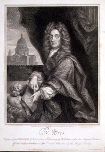 Portrait of Christopher Wren engraved for Elme