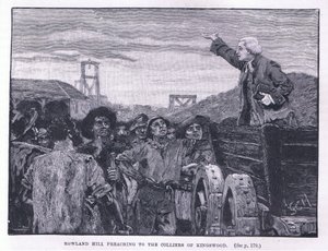 Rowland Hill preaching to the colliers at Kingswood by Godfrey C. Hindley