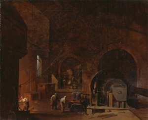 Interior of an Ironworks by Godfrey Sykes