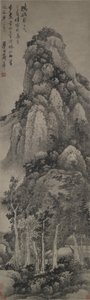 A Lofty Pavilion, Hanging Scroll, c.1683