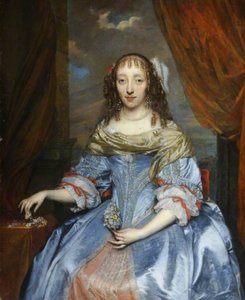 Lady in a Blue Satin Dress