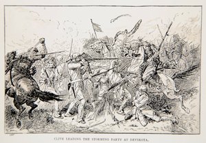 Clive leading the storming party at Devikota, an illustration from 