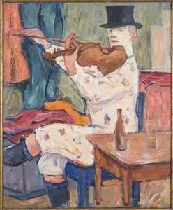 A Clown Playing the Violin