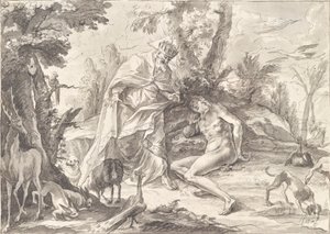 God the Father and Adam in Paradise by Gottfried Bernhard Götz