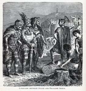 Interview between Julian and Frankish Chiefs, 1882 by Gottlob Heinrich Leutemann